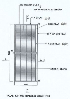 Spazio d'acciaio piano delle grate del passaggio pedonale dell'acciaio inossidabile di precisione 10 millimetri o 11 millimetro e 12mm